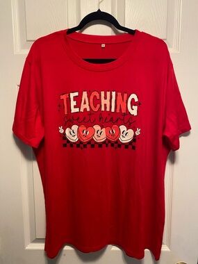 Teaching Sweet Hearts Red Women’s T-Shirt…size 2XL